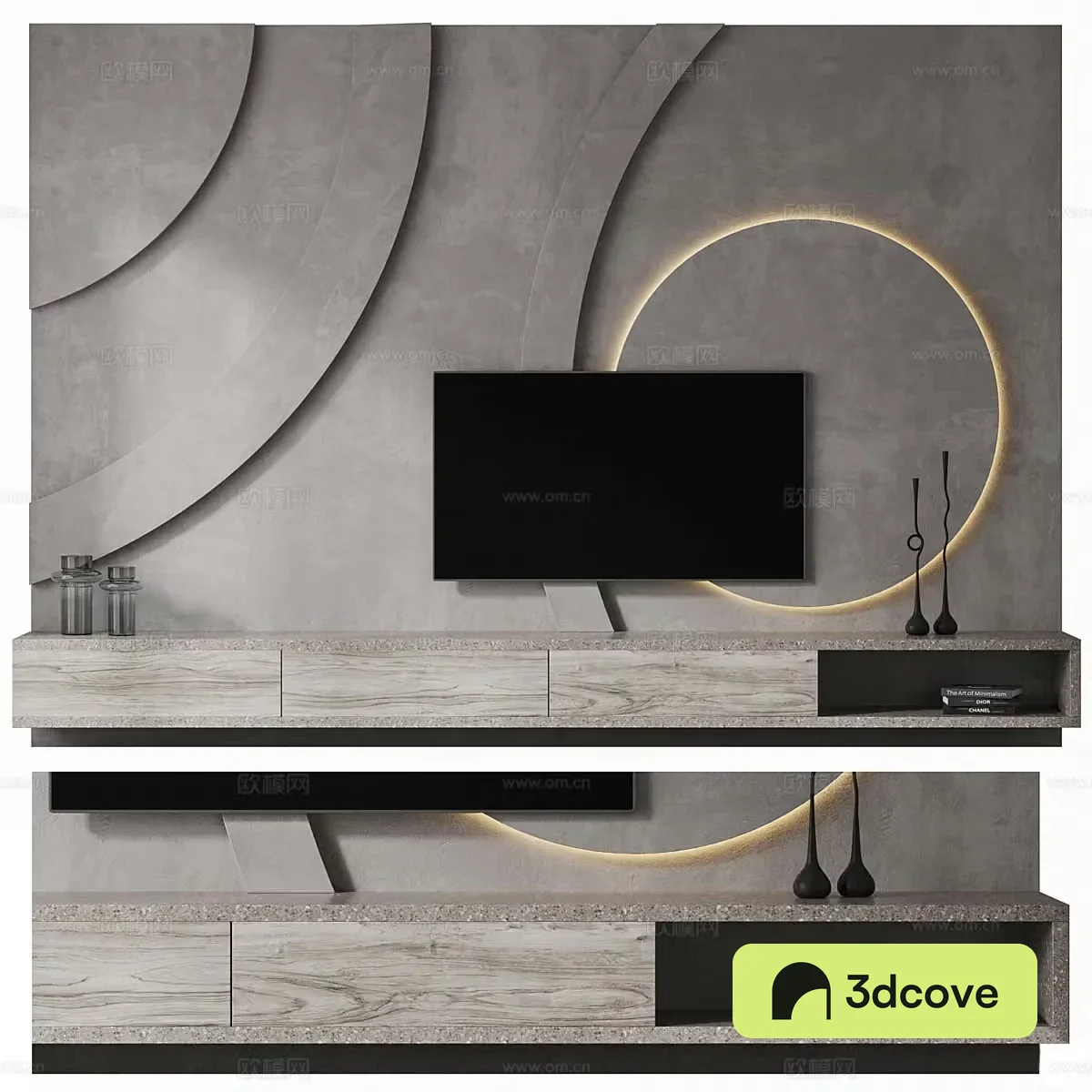 Modern Italian TV background wall