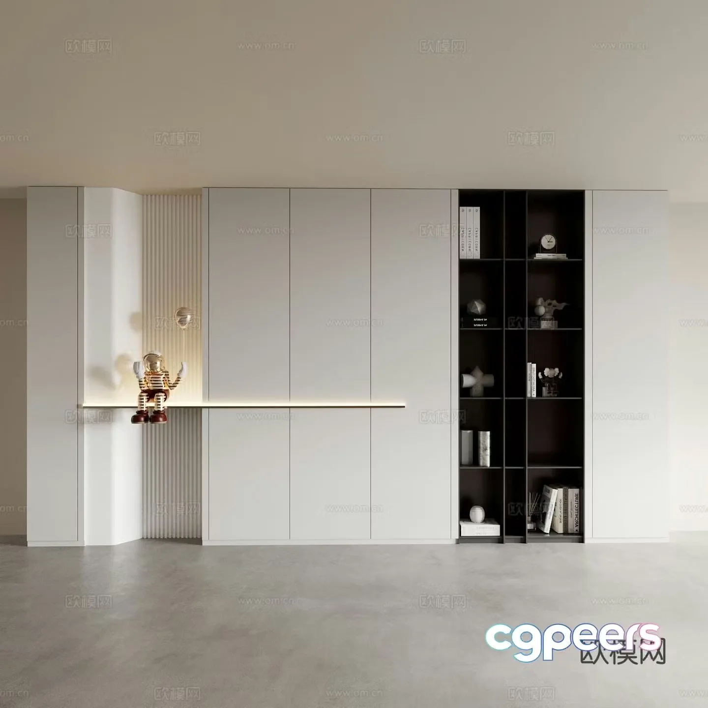 Modern decorative cabinet storage rack display rack 3D model