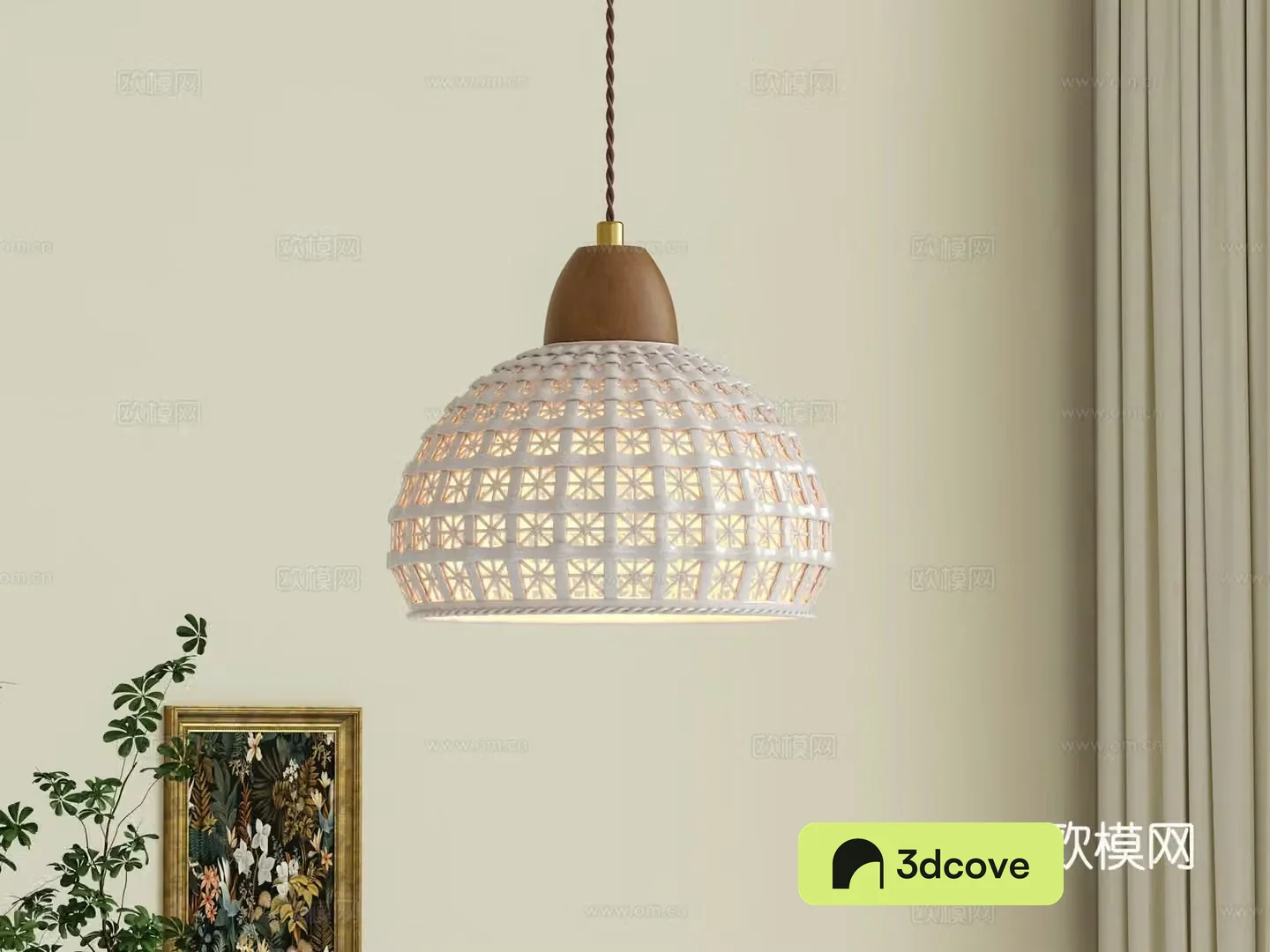 French ceramic chandelier bedside small chandelier