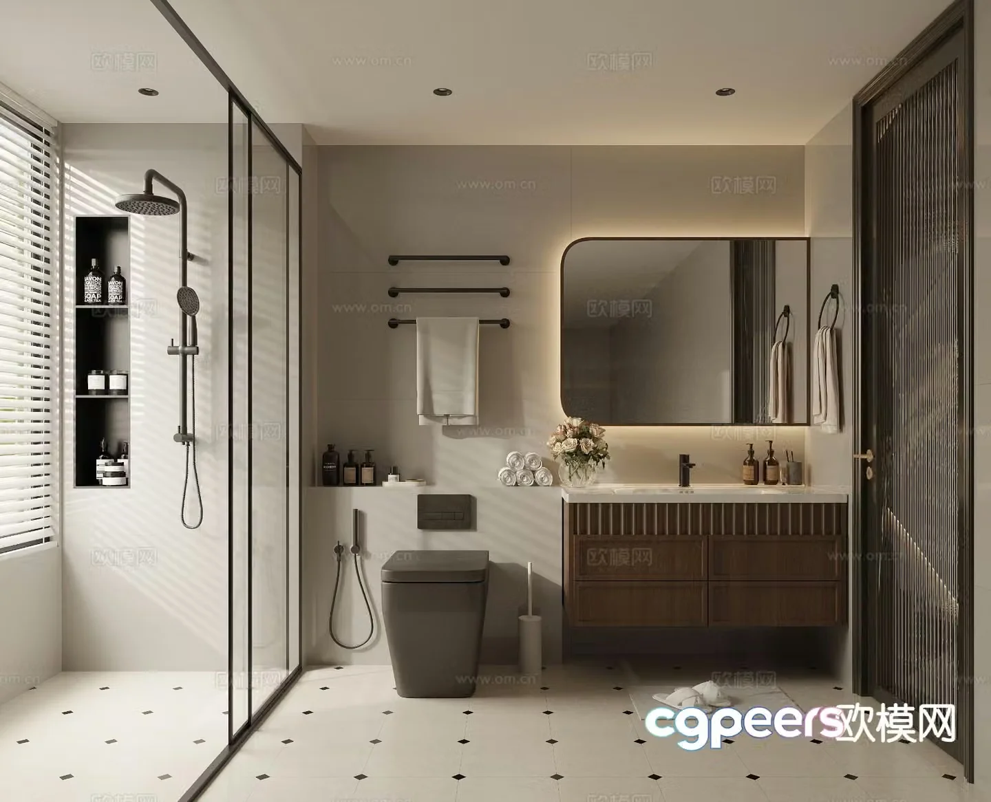 French bathroom bathroom 3d model