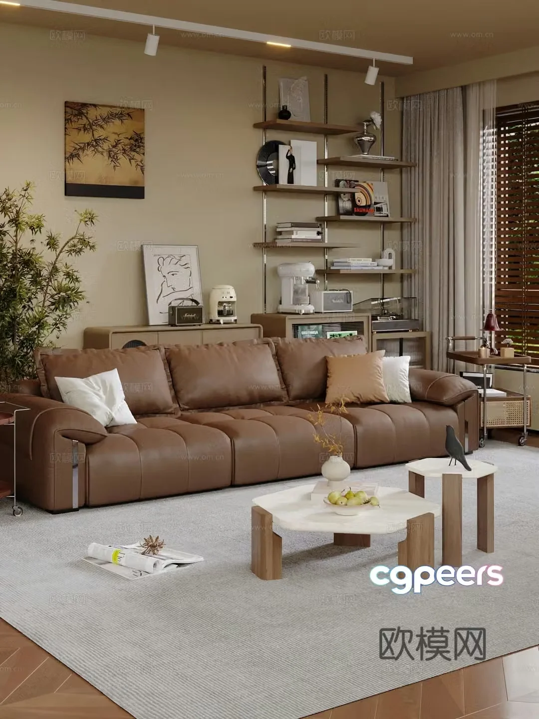 Medieval style three-person sofa 3D model