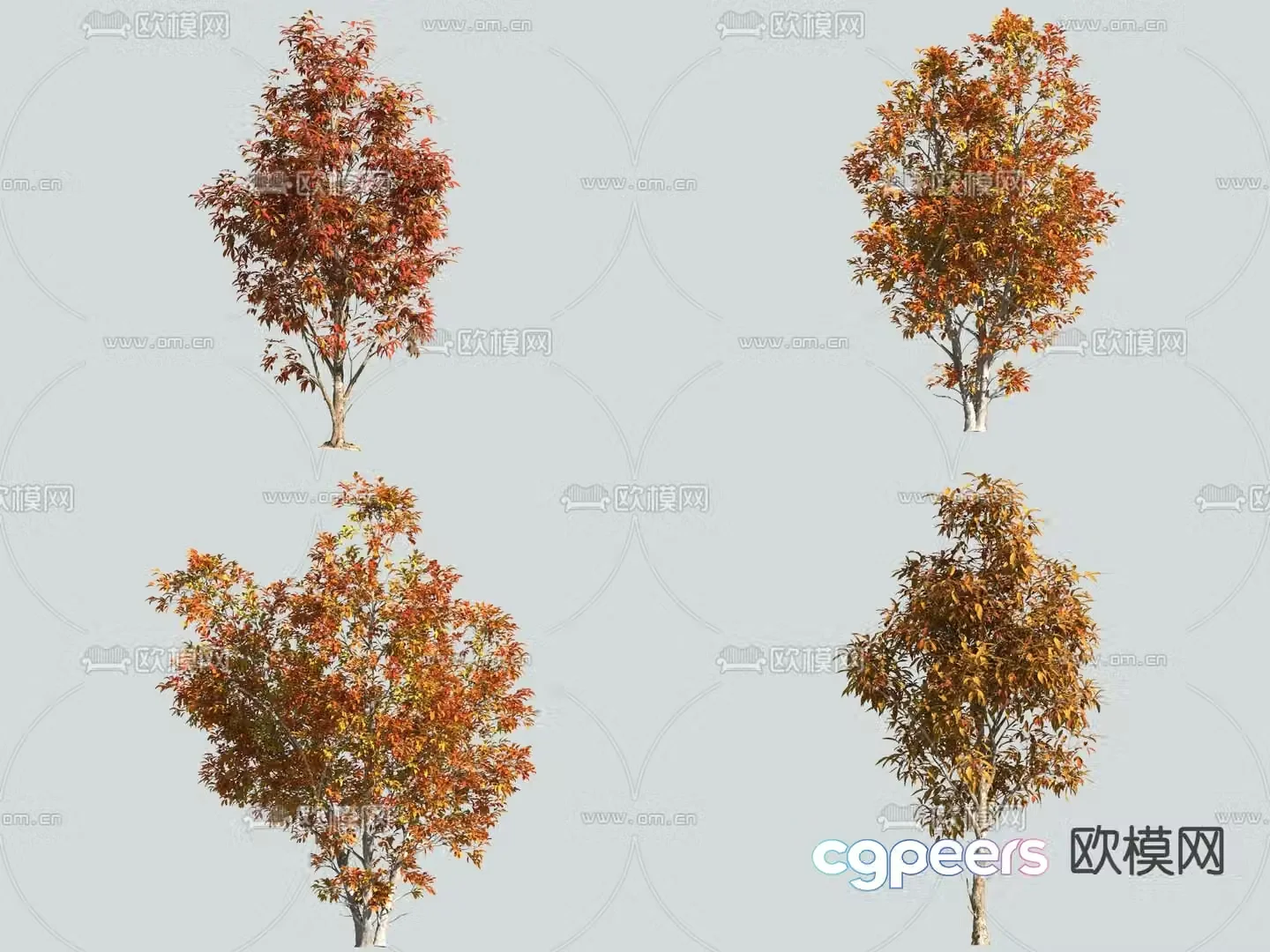 Landscape tree Autumn tree Yellow leaf tree 3d model