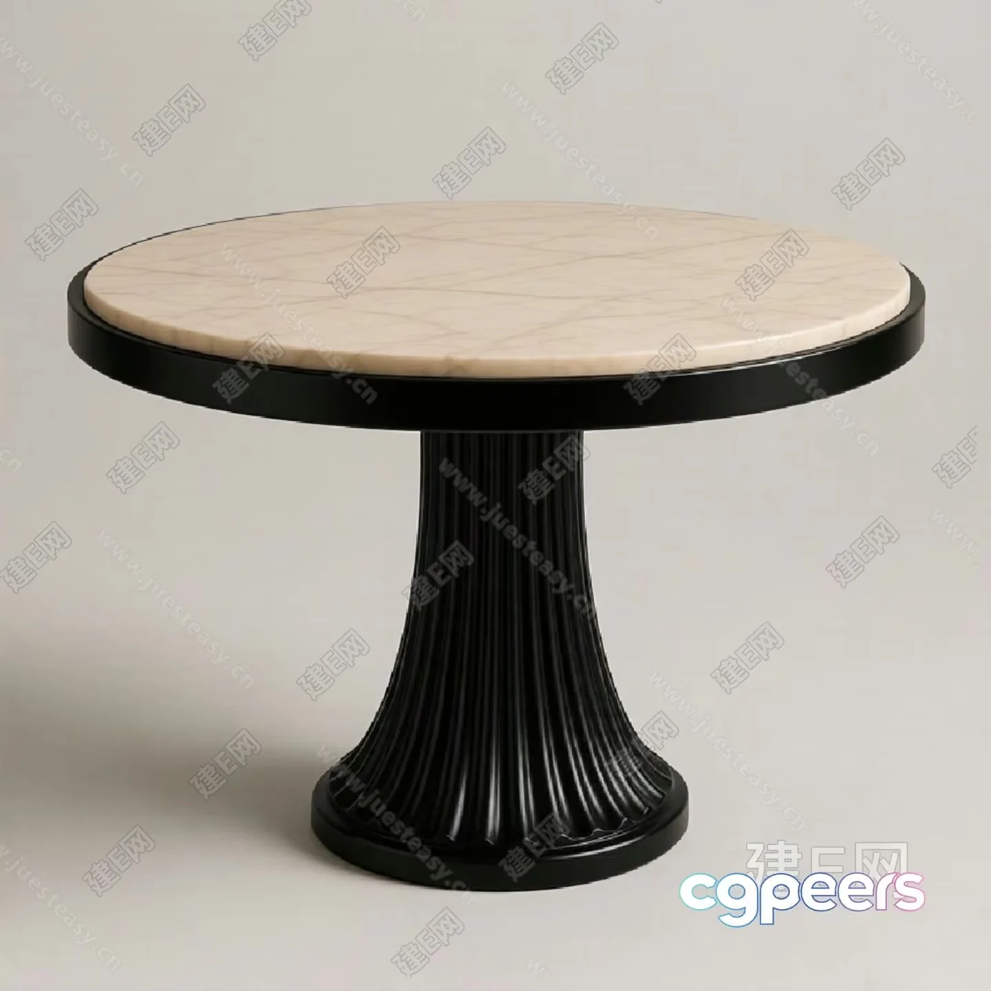 A Small Table With A Marble Top 3D Model – 17122 – VRAY Render