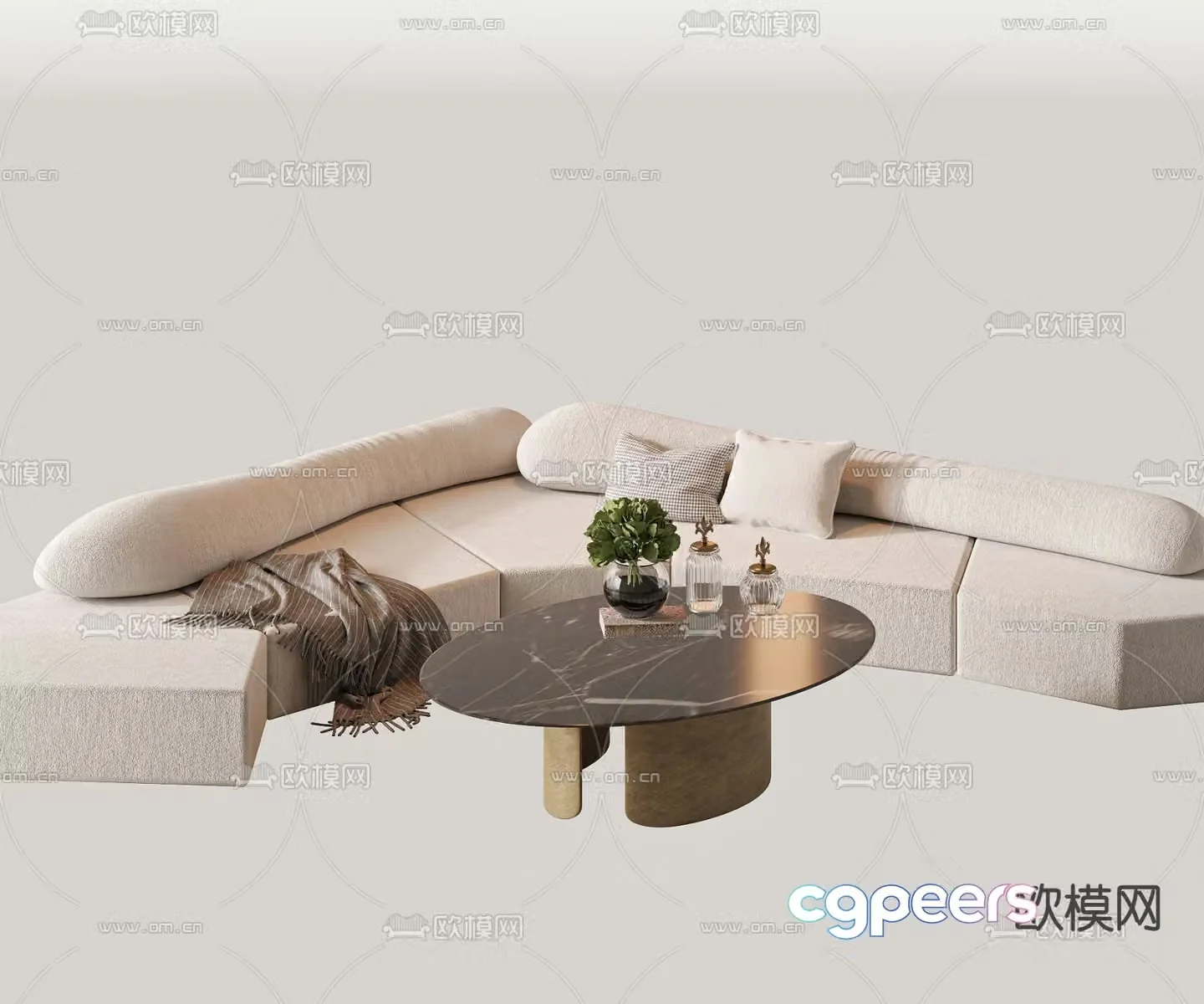 Modern sofa coffee table 3d model