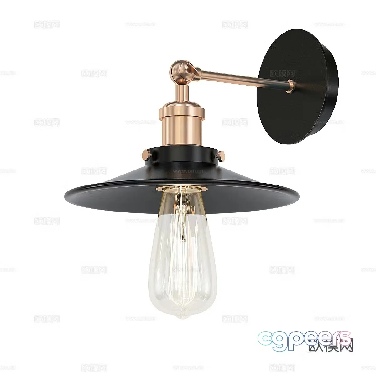 Modern light luxury decorative wall light 3d model