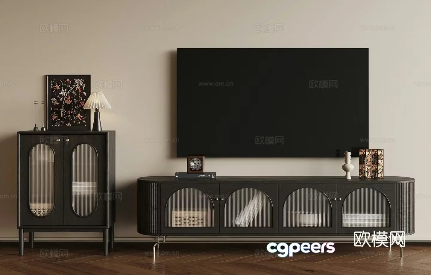 02 TV cabinet French TV cabinet 3D model