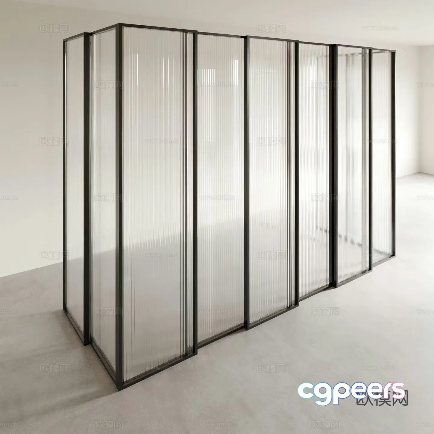 Sliding door Kitchen door Balcony door Changhong glass door 3D model