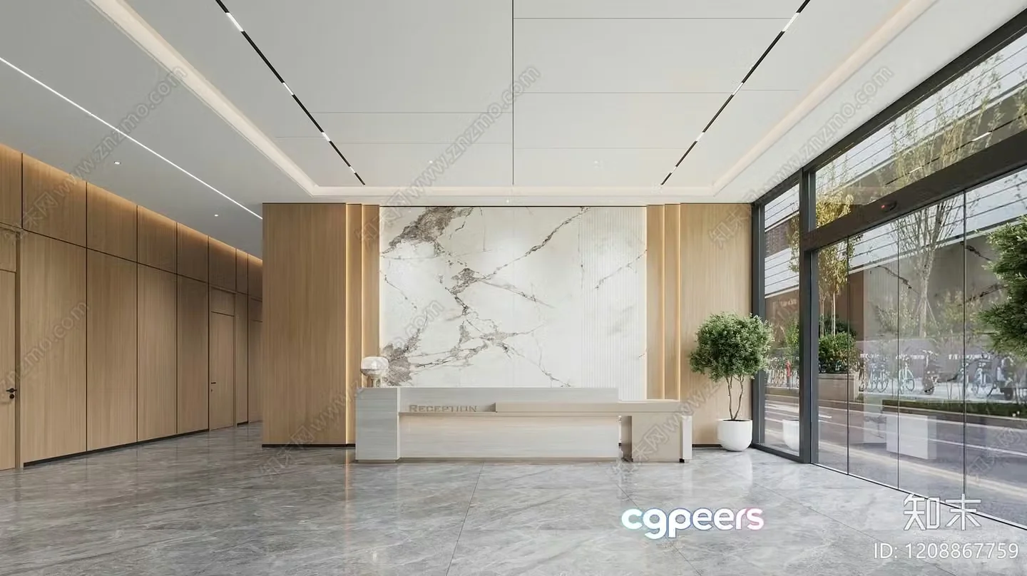 Modern Reception Area 3D Model – 2991 – VRAY Render