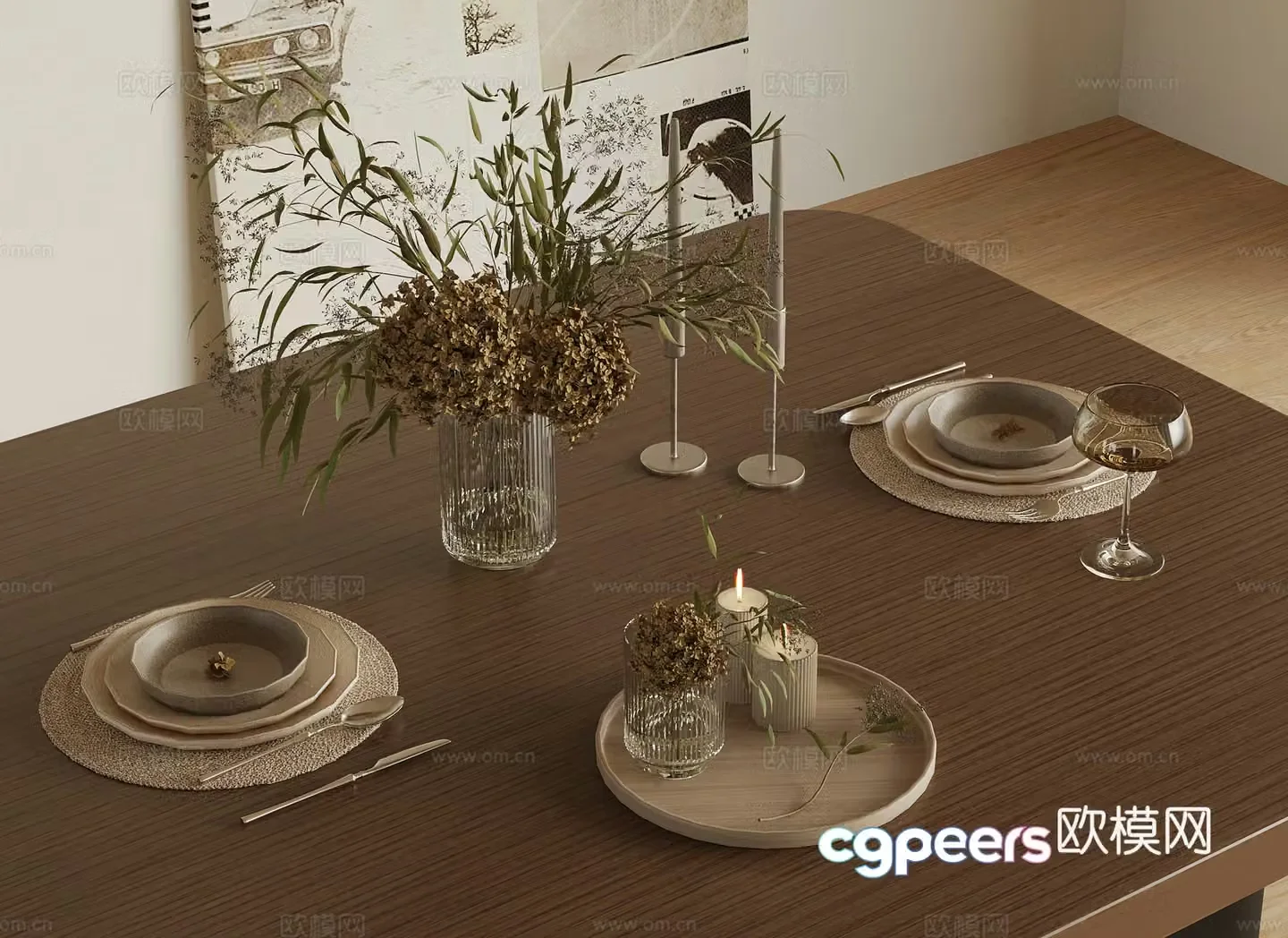 Modern retro tableware ornaments cup 3d model