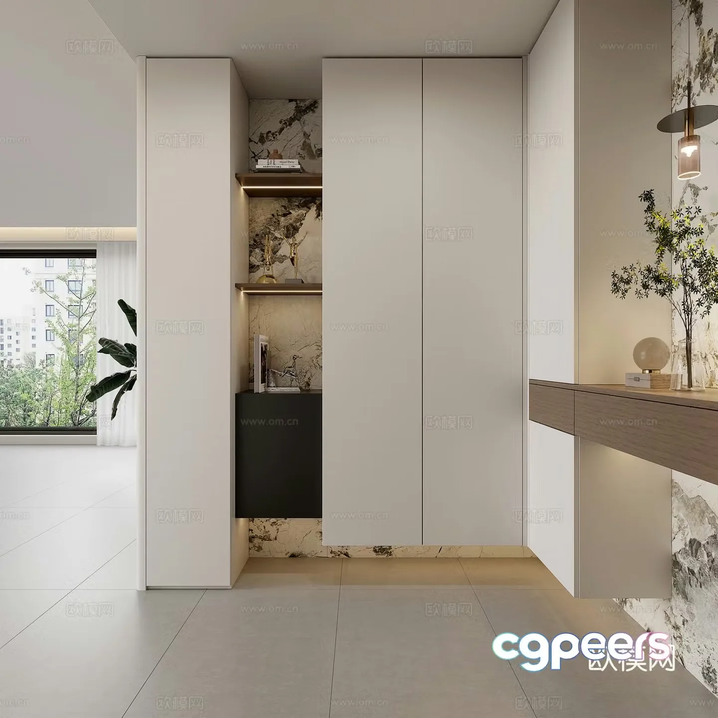 Modern minimalist entrance corner shoe cabinet porch shoe cabinet hanging shoe cabinet porch cabinet 3D model