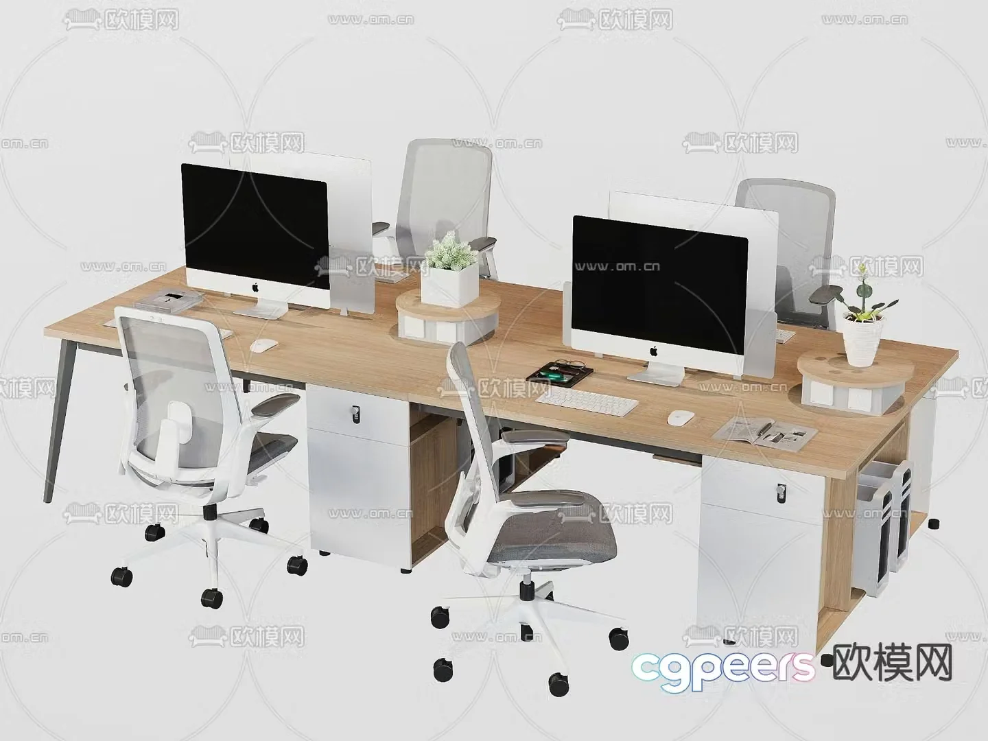 Company computer desks and chairs office desks and chairs 3d model