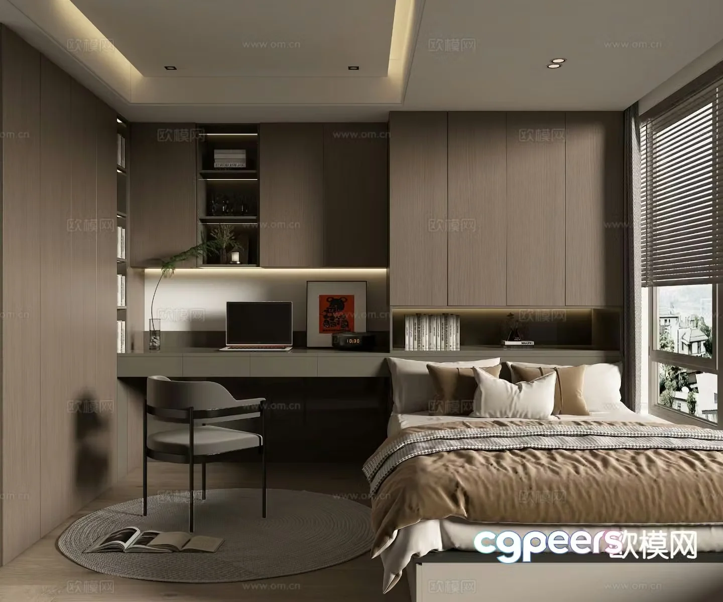 Modern tatami bedroom 3d model