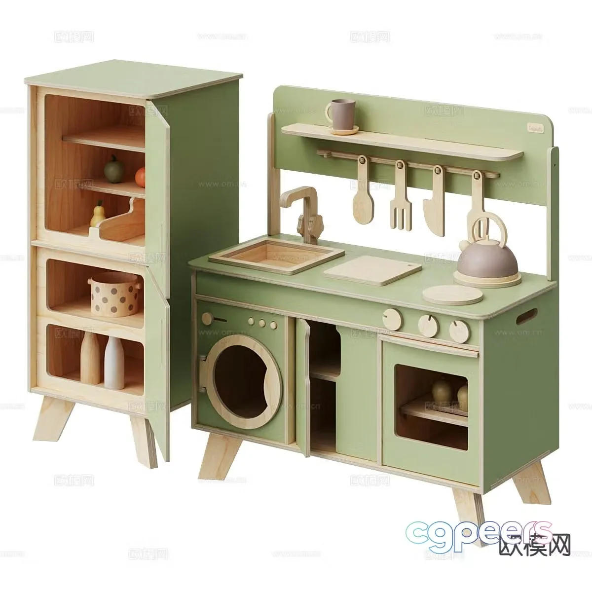 Nordic children’s cabinet play house toys 3D model
