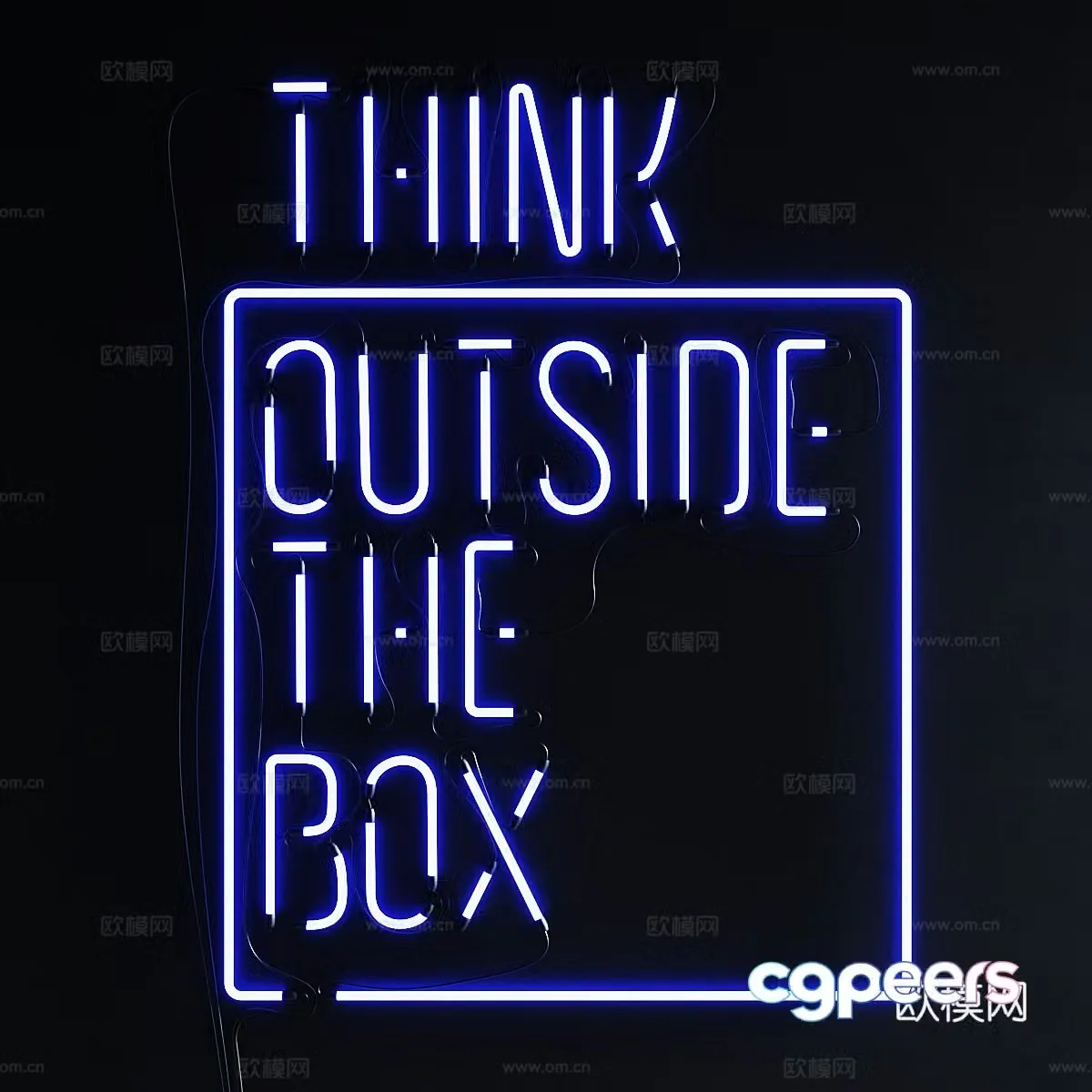 Modern neon sign 3d model
