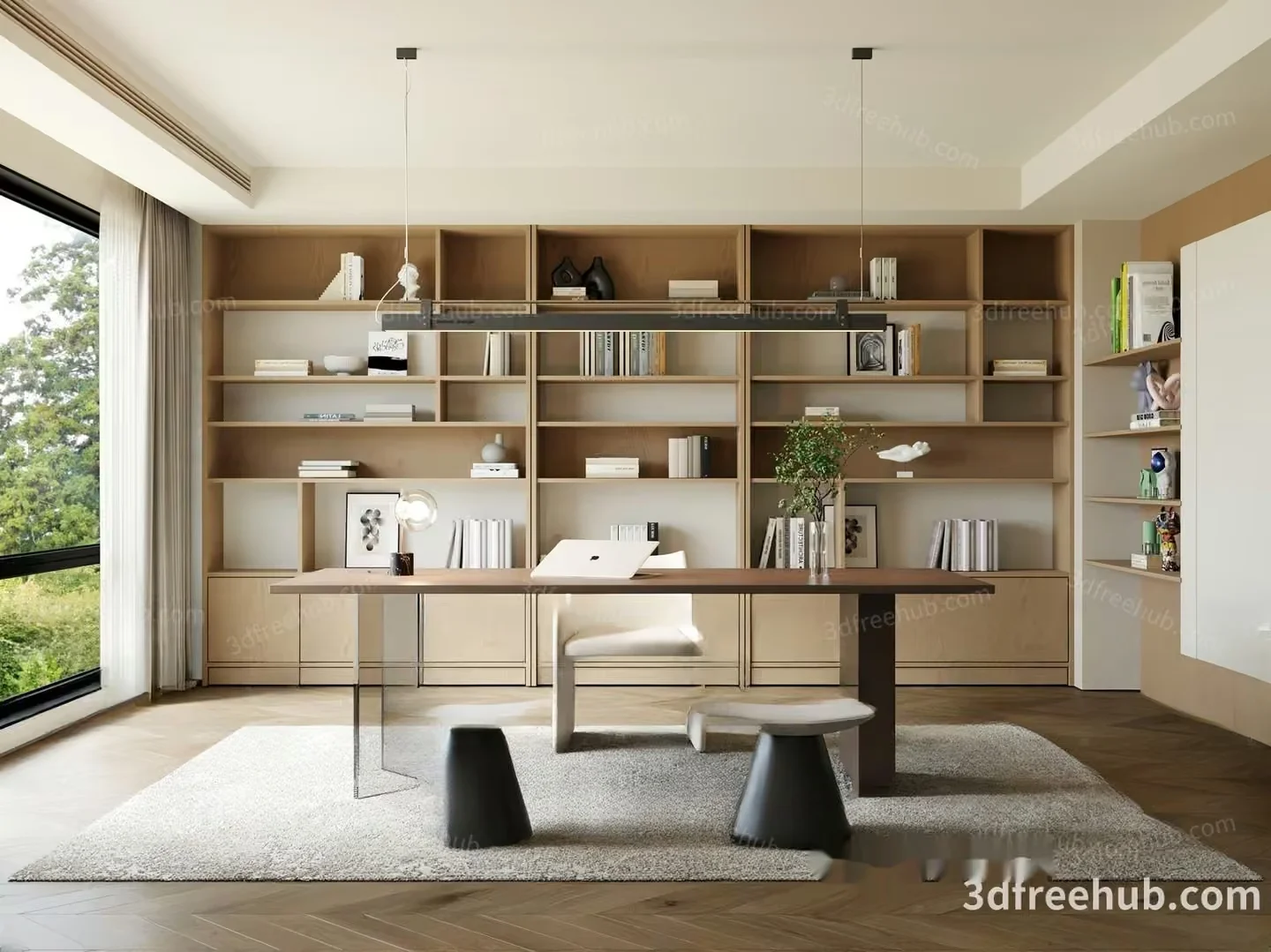 Modern Home Office 3D Model – 227 – VRAY Render