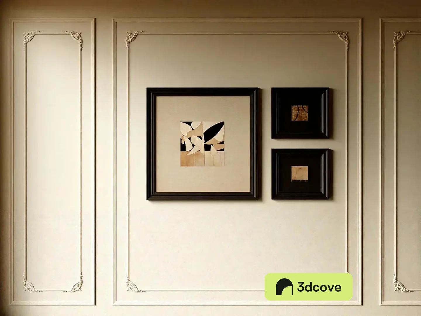 A Wall With Framed Pictures