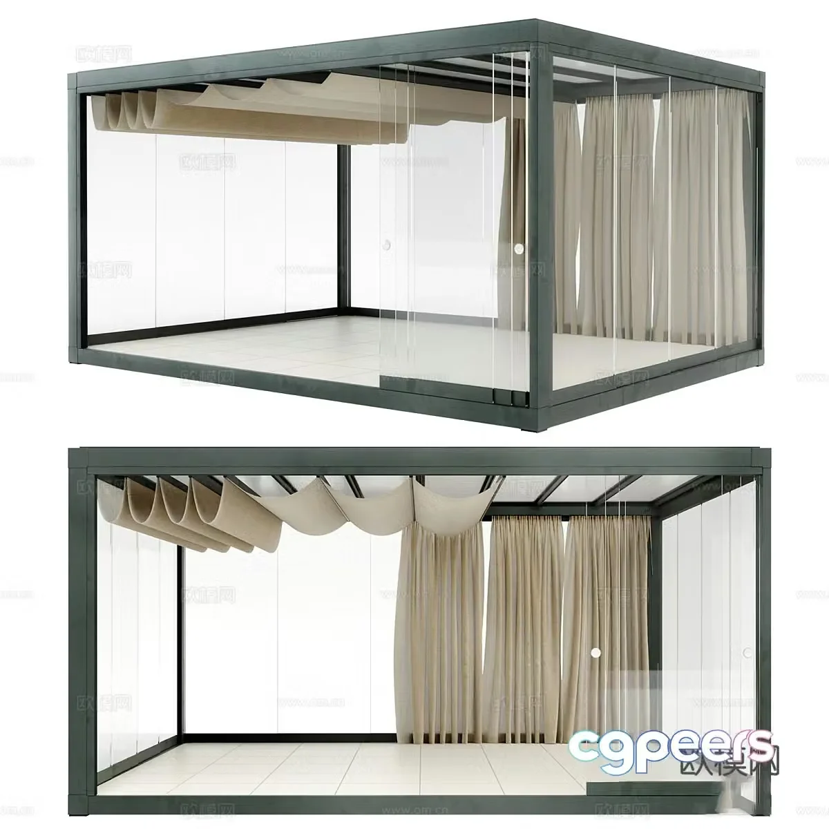 Modern courtyard pavilion 3d model