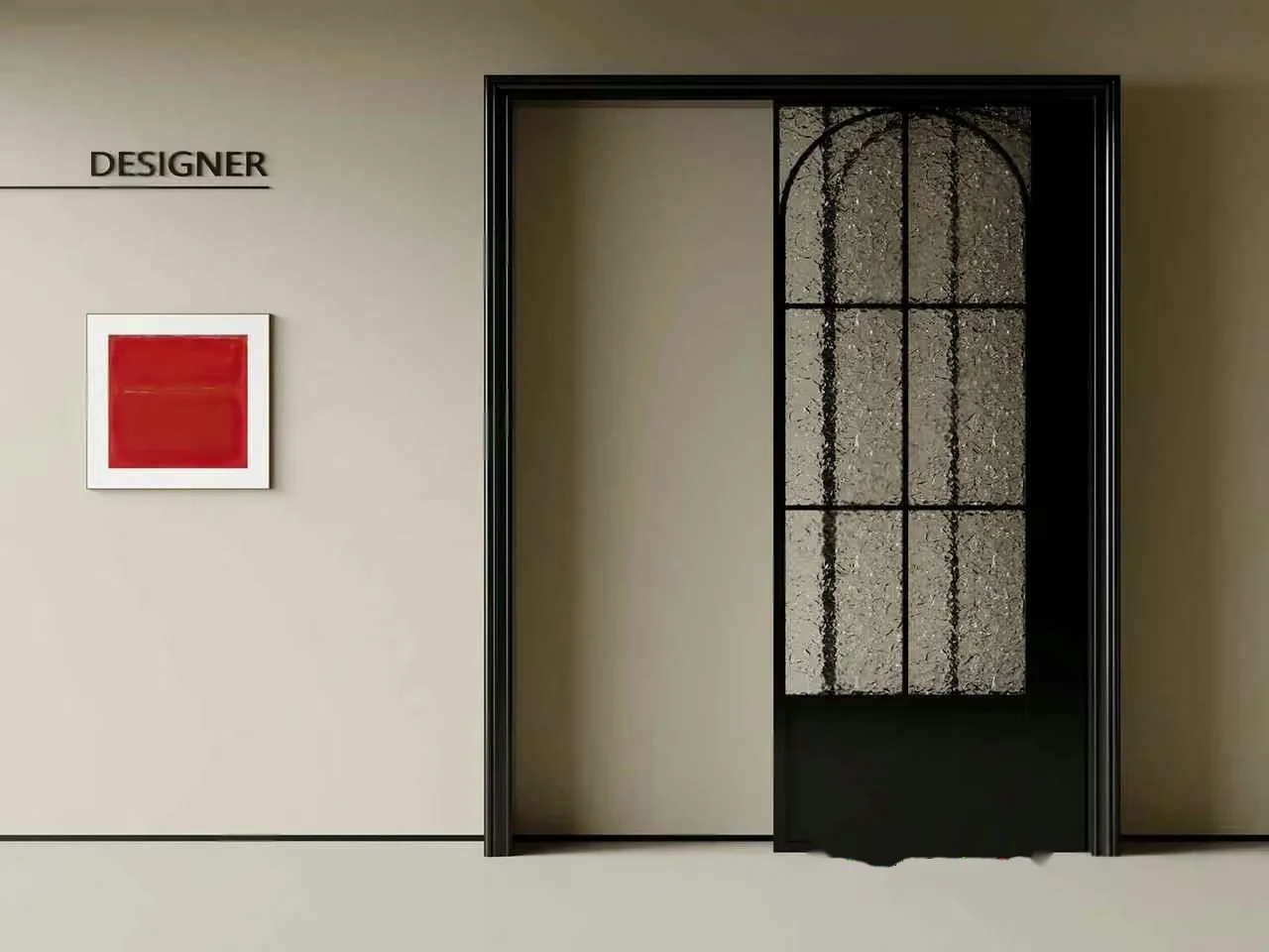 A Sliding Door With Glass Panels 3D Model – 2966 – VRAY Render