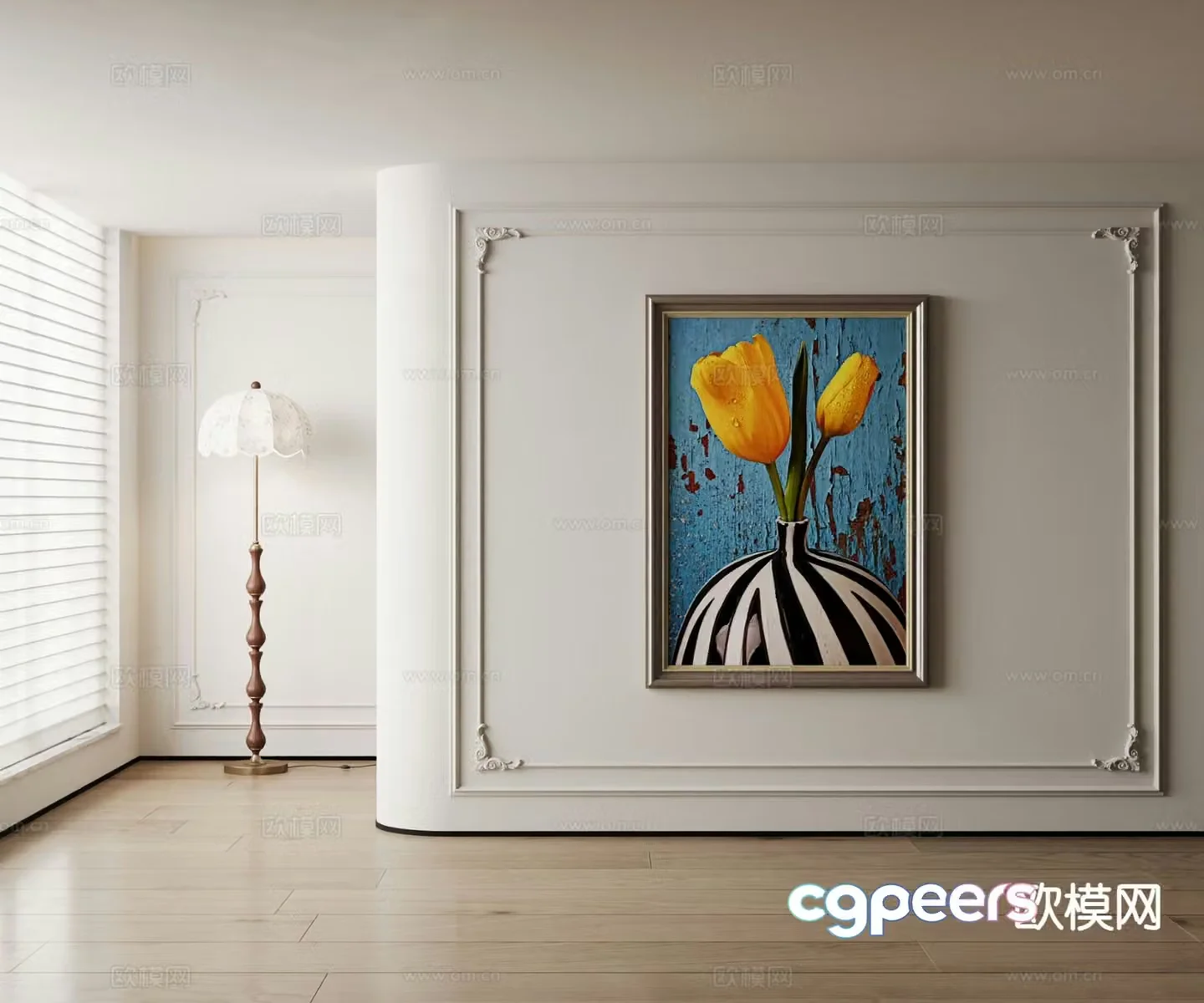 American oil painting flower painting decorative painting 3d model