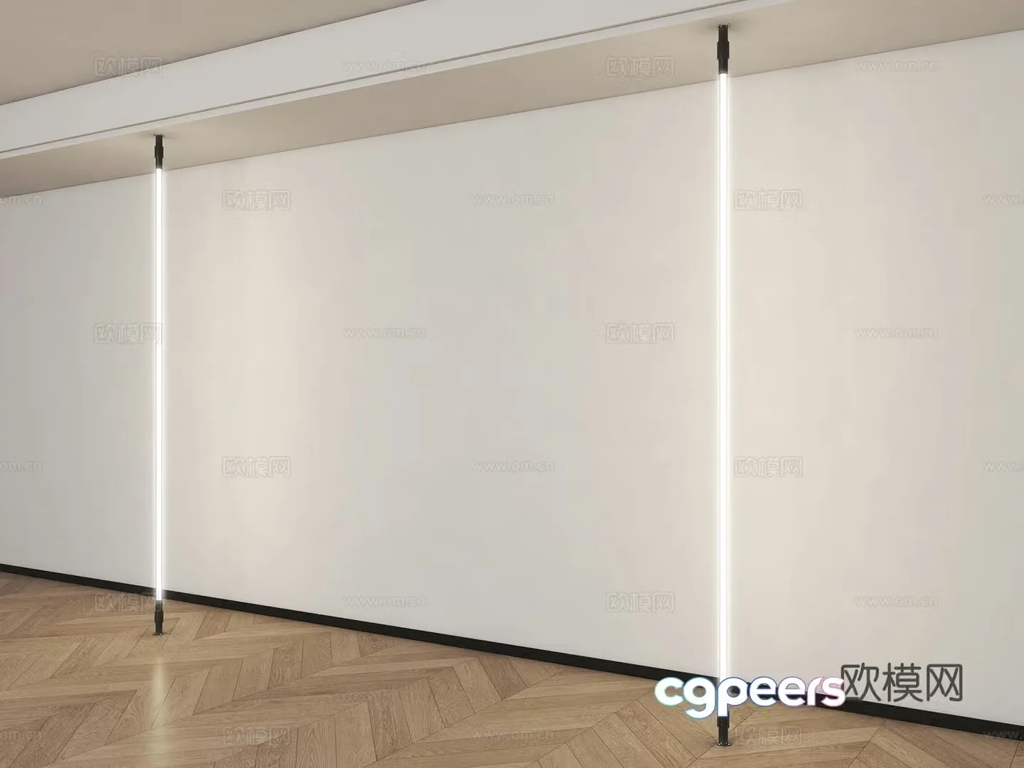Modern skyline light Linear light Steel belt light strip wall washing lamp 3d model