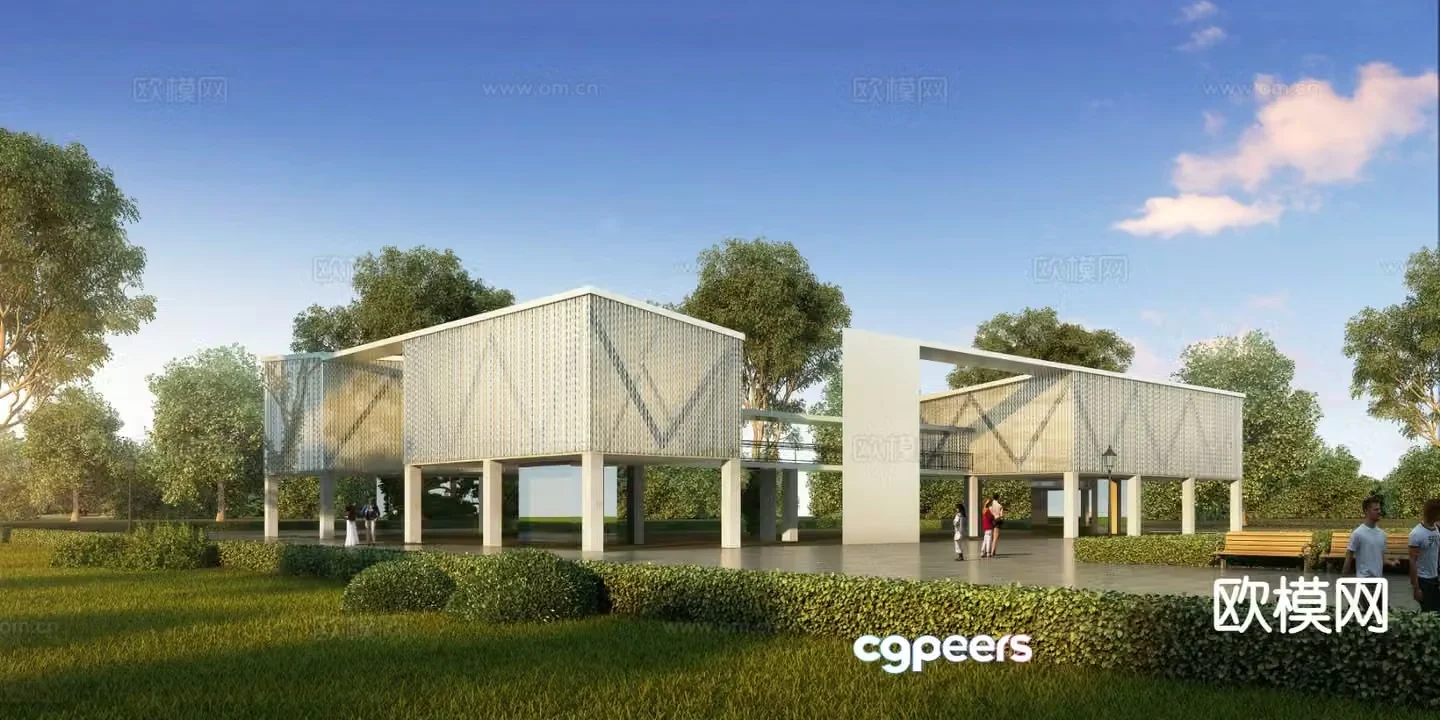Park landscape garden landscape 3d model