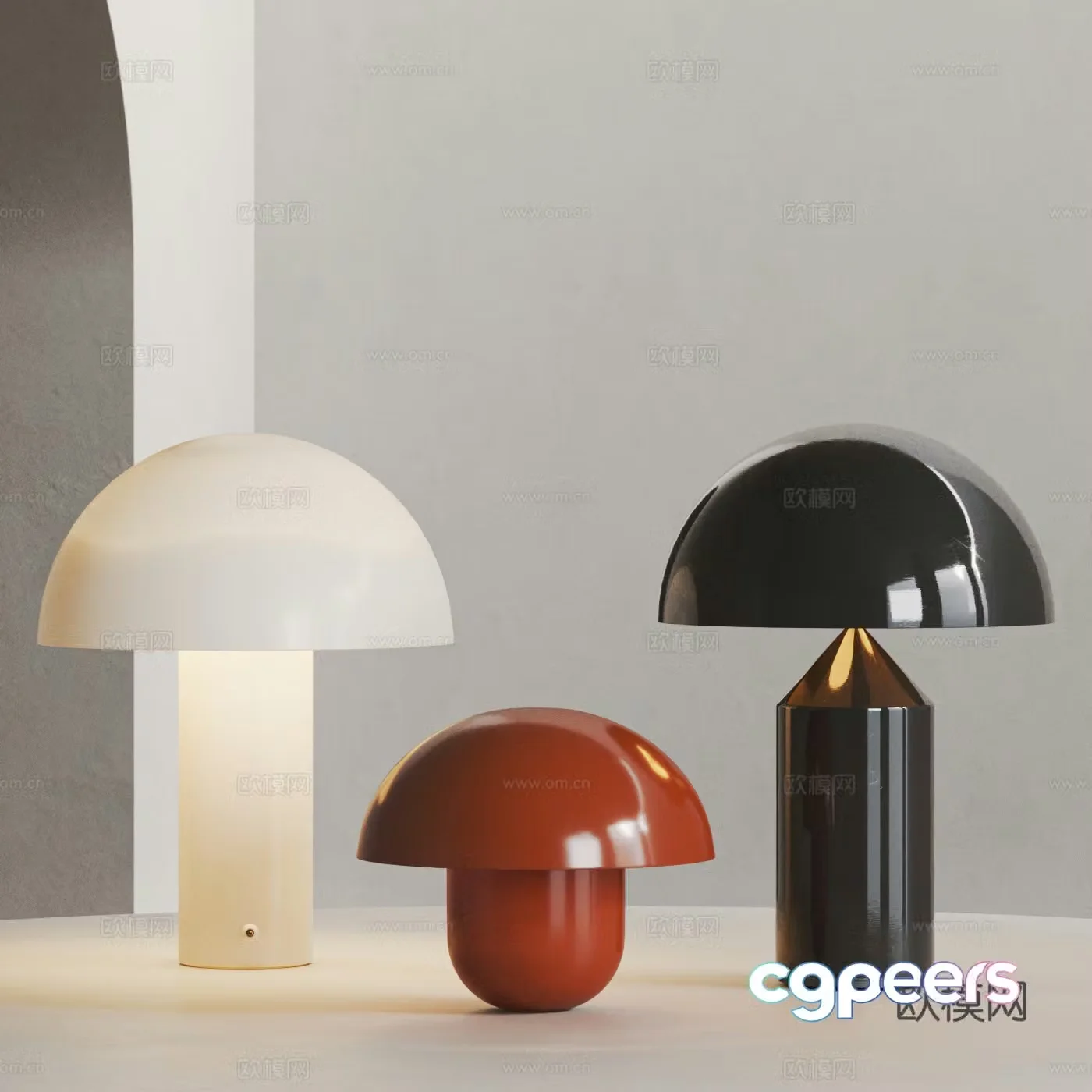 Modern desk lamp combination 3D model
