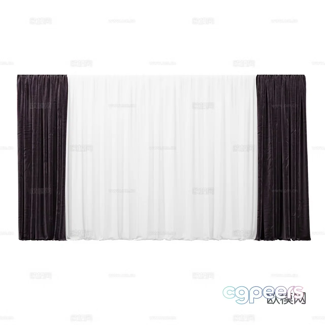 Baumann Modern fabric curtains Minimalist curtains Fabric curtains Fabric curtains Gauze curtains 3D model