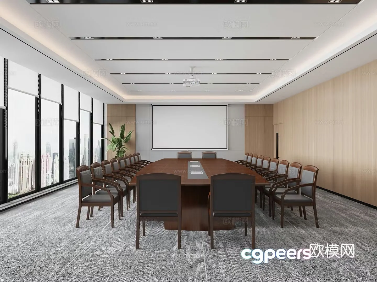 Office meeting room Chinese conference room 3D model