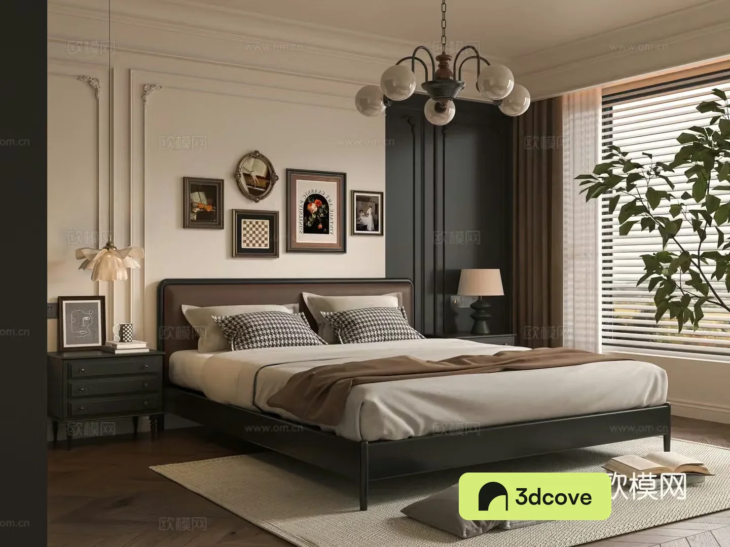 Middle-aged bedroom 3d model