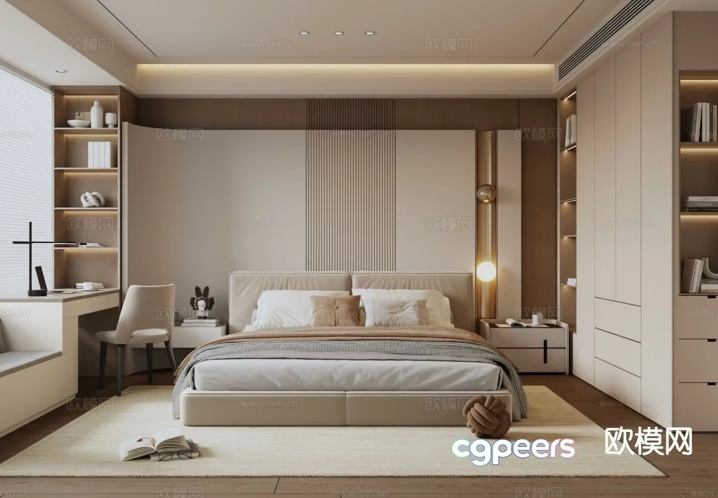 Modern bedroom master bedroom 3d model