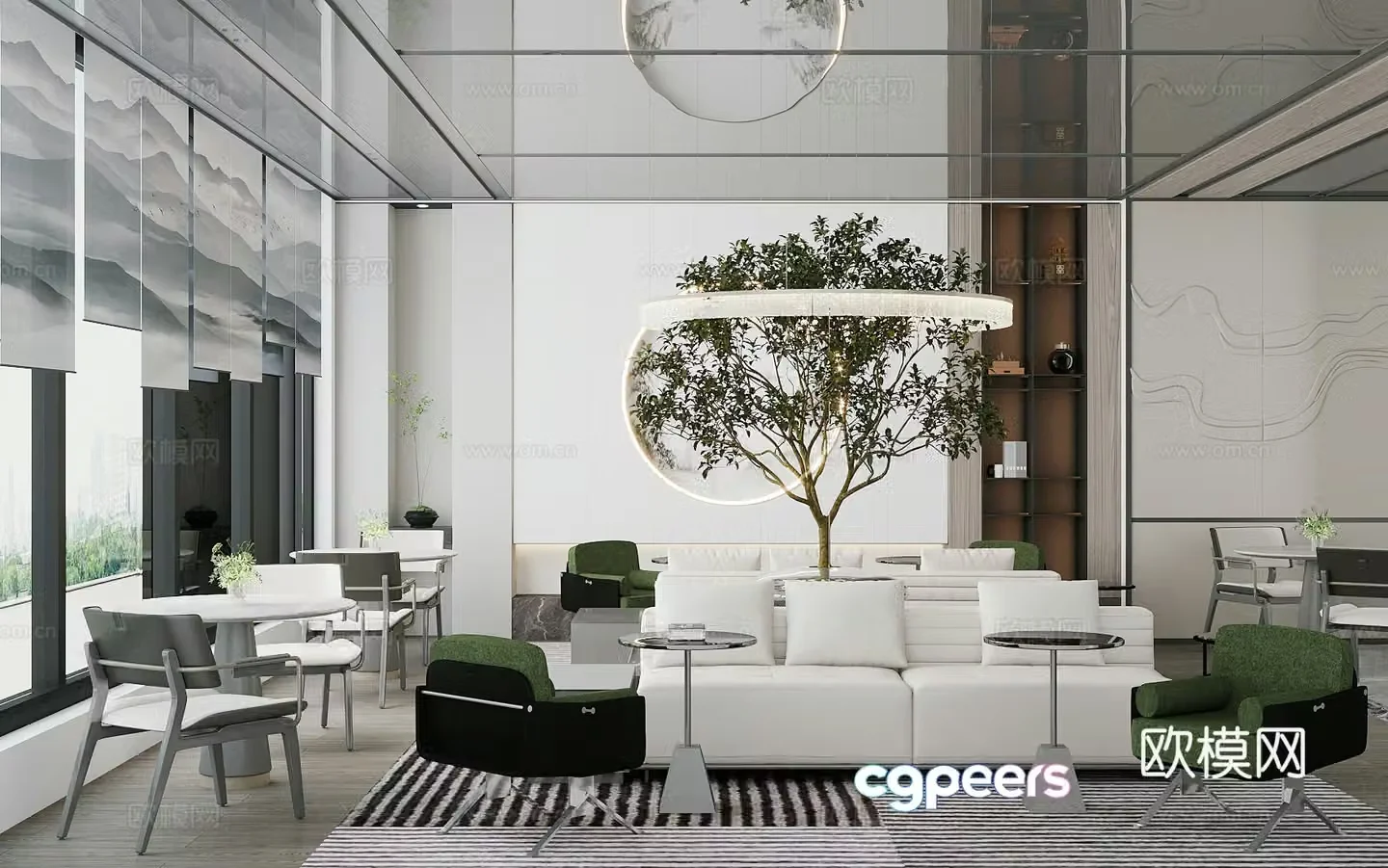 Modern sales department negotiation area 3D model