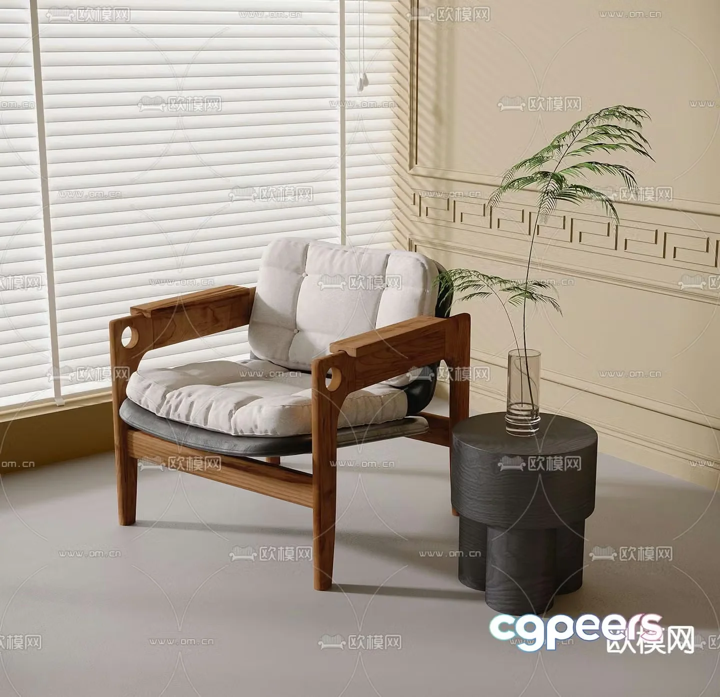 Wabi Sabi Lounge Chair Armchair 3d model