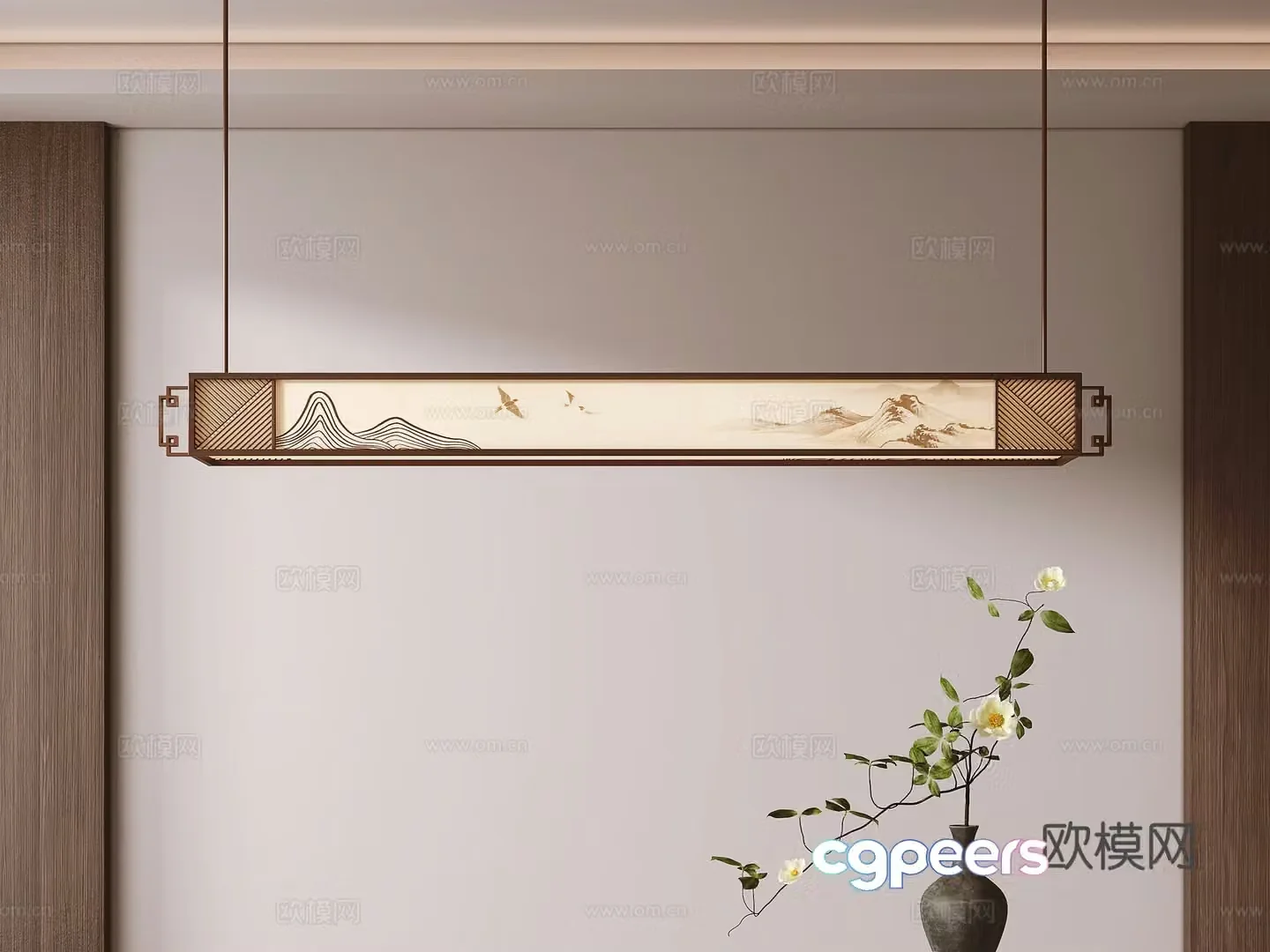 New Chinese chandelier 3D model