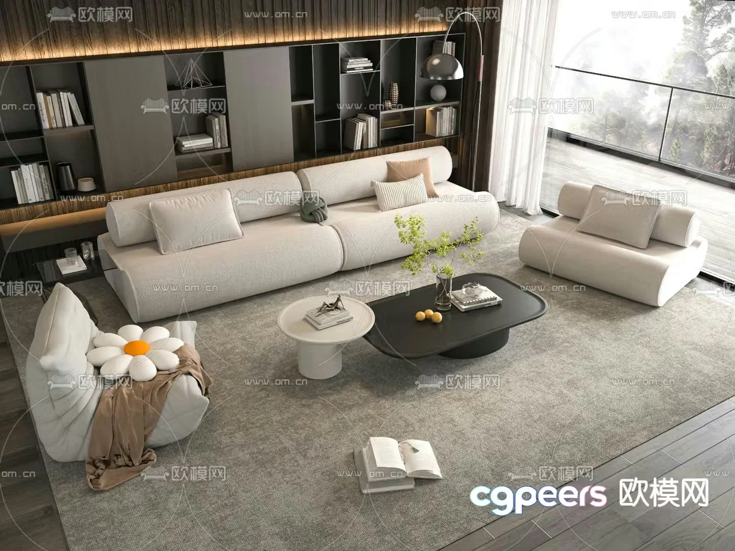 Modern sectional sofa 3d model