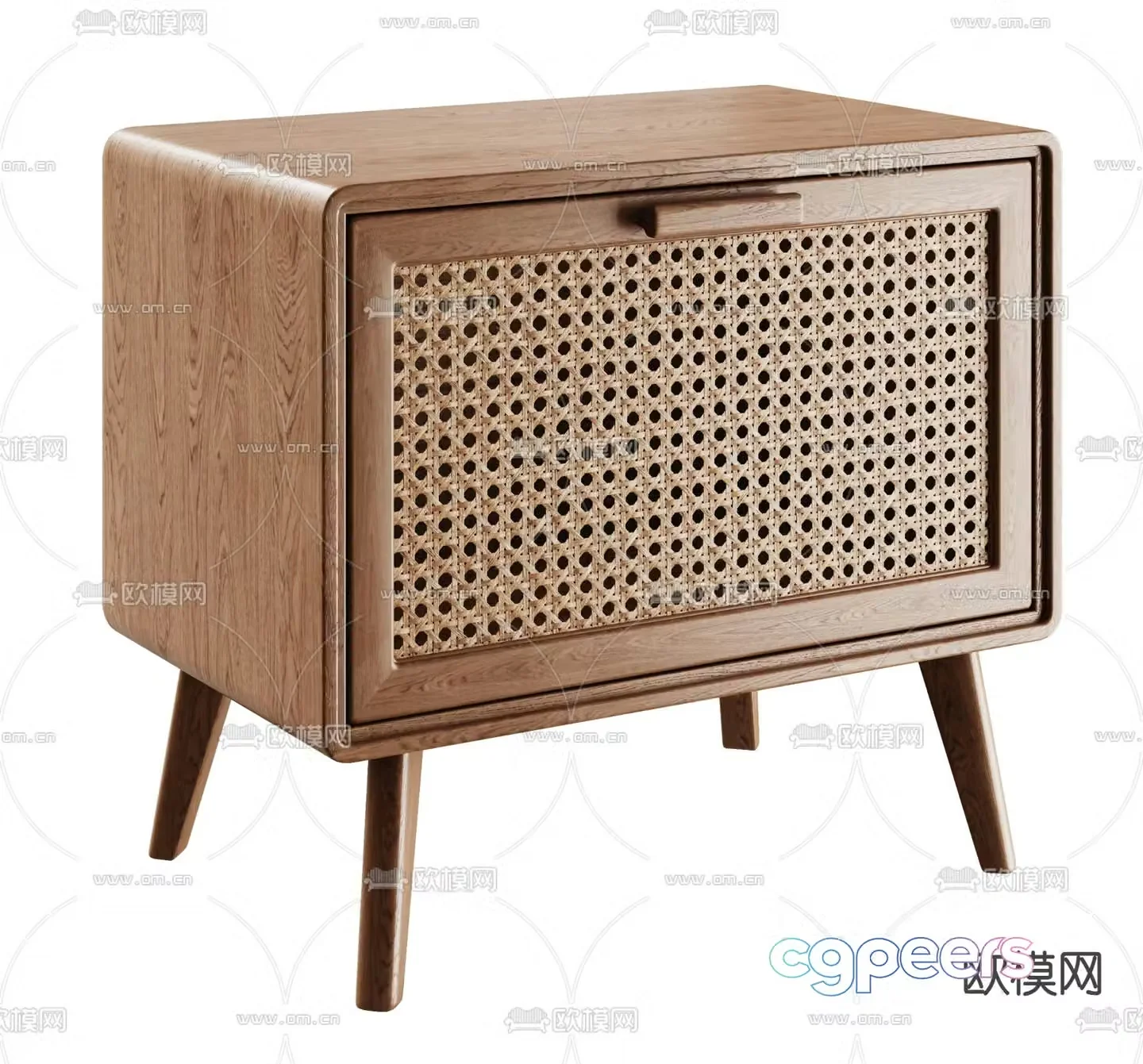 Rattan bedside table 3d model