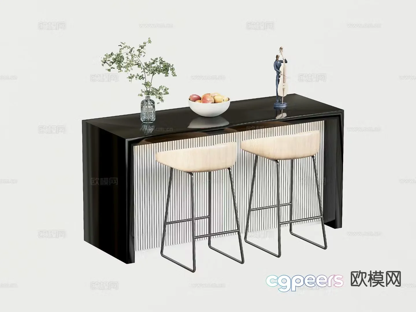 Modern bar bar chair 3d model