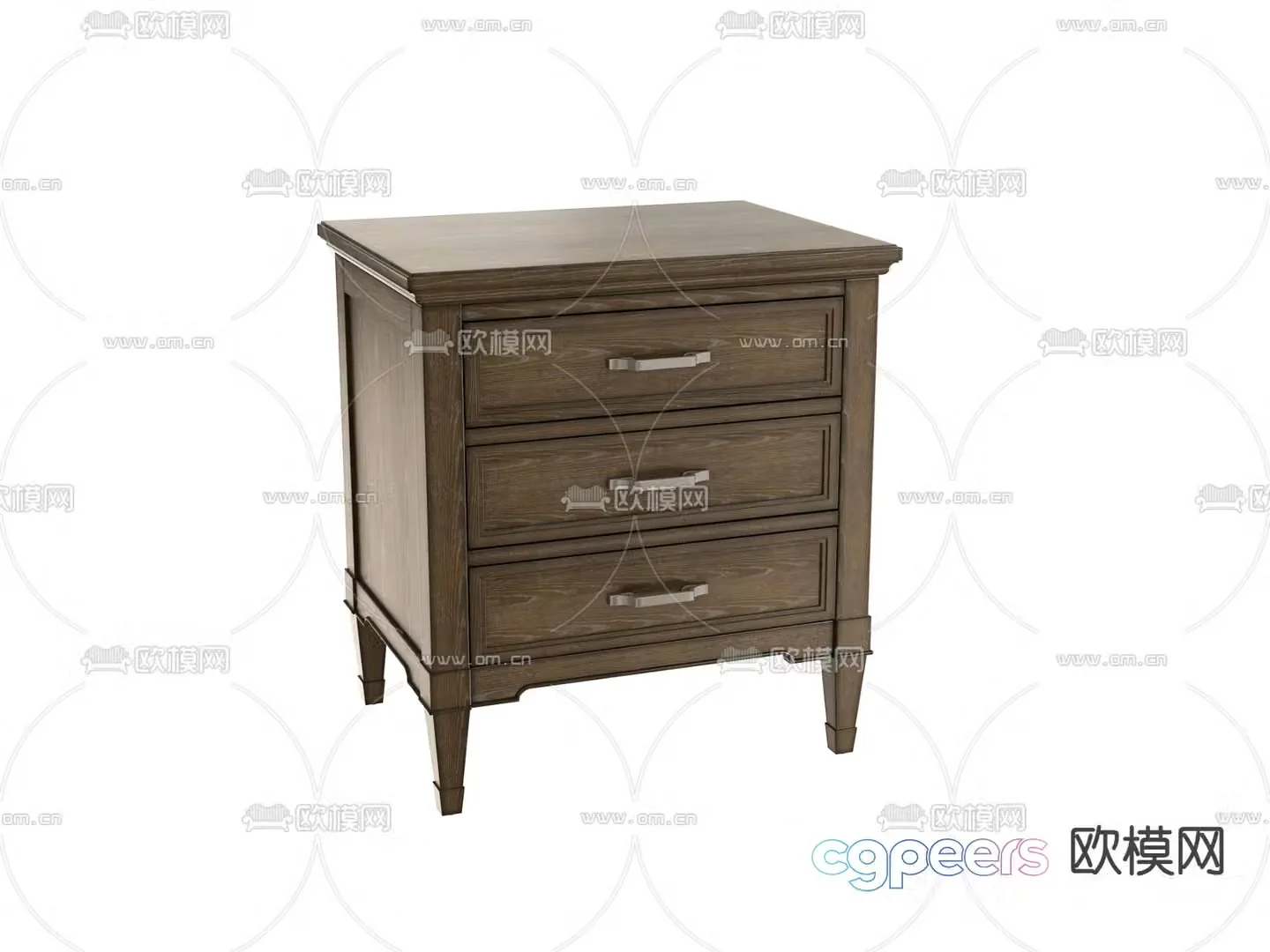 American bedside table 3d model