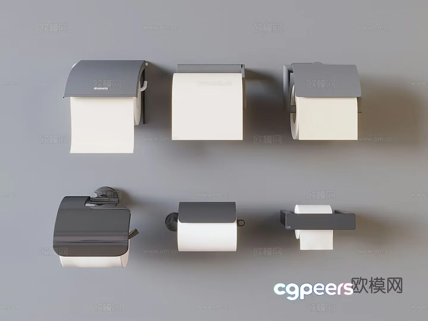 Toilet paper box combination Stainless steel toilet paper box roll paper toilet paper box 3D model