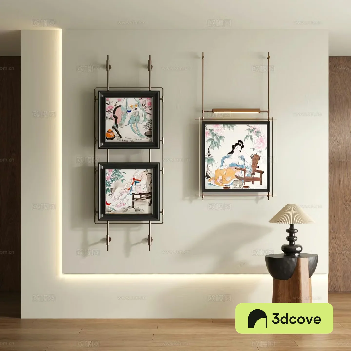 Medieval style ink painting decorative painting