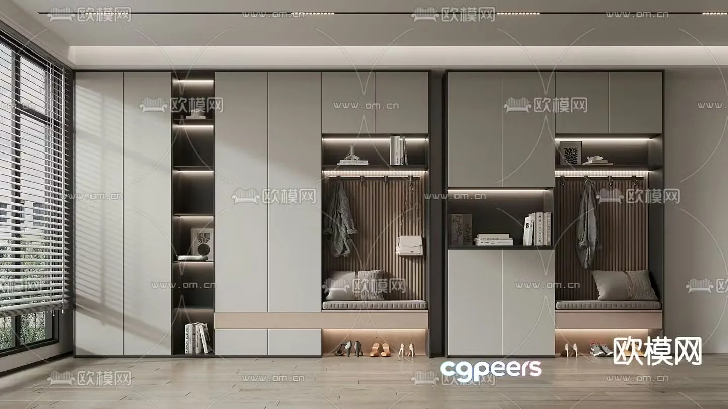 Modern shoe cabinet shoe and hat cabinet 3d model