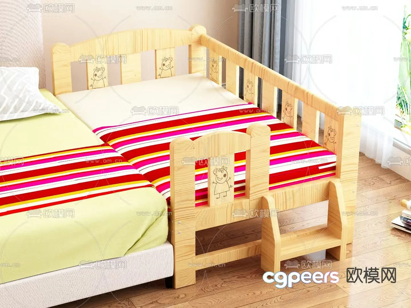 Modern children’s bed 3d model