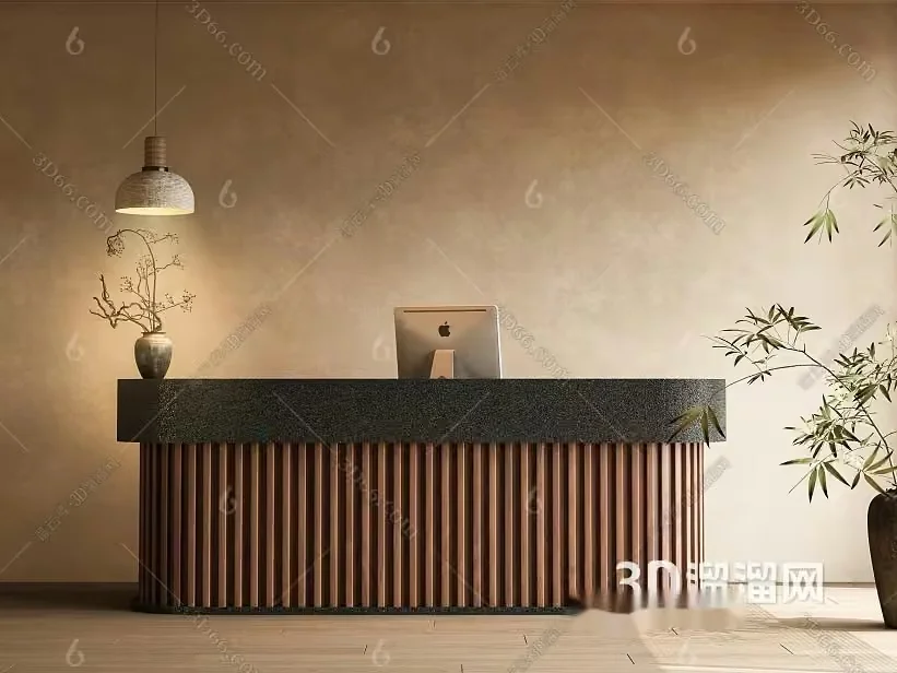 Modern Office Desk 3D Model – 14258 – VRAY Render