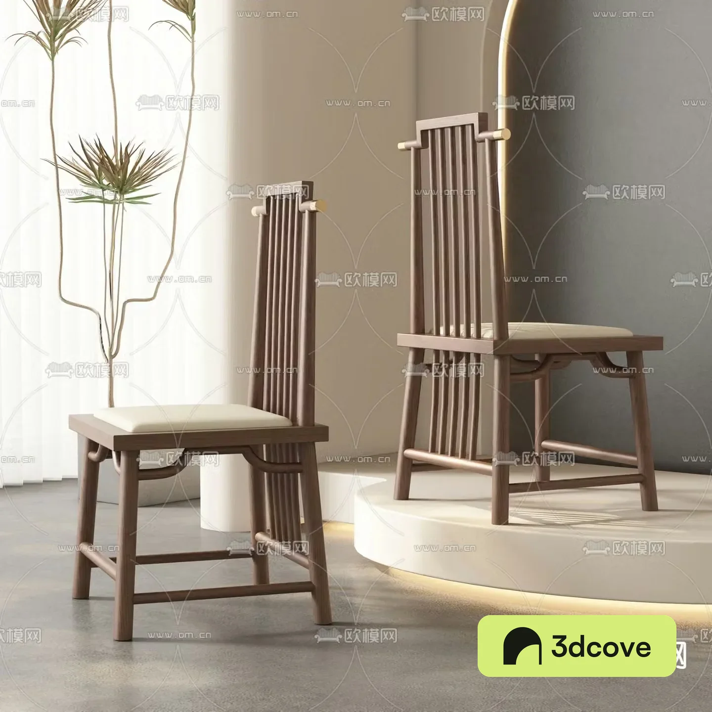 New Chinese style single chair leisure chair wooden chair