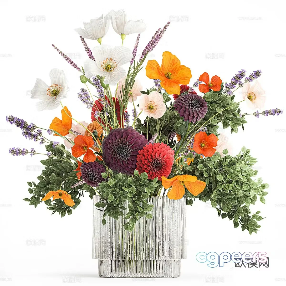 Modern vase flower art 3d model