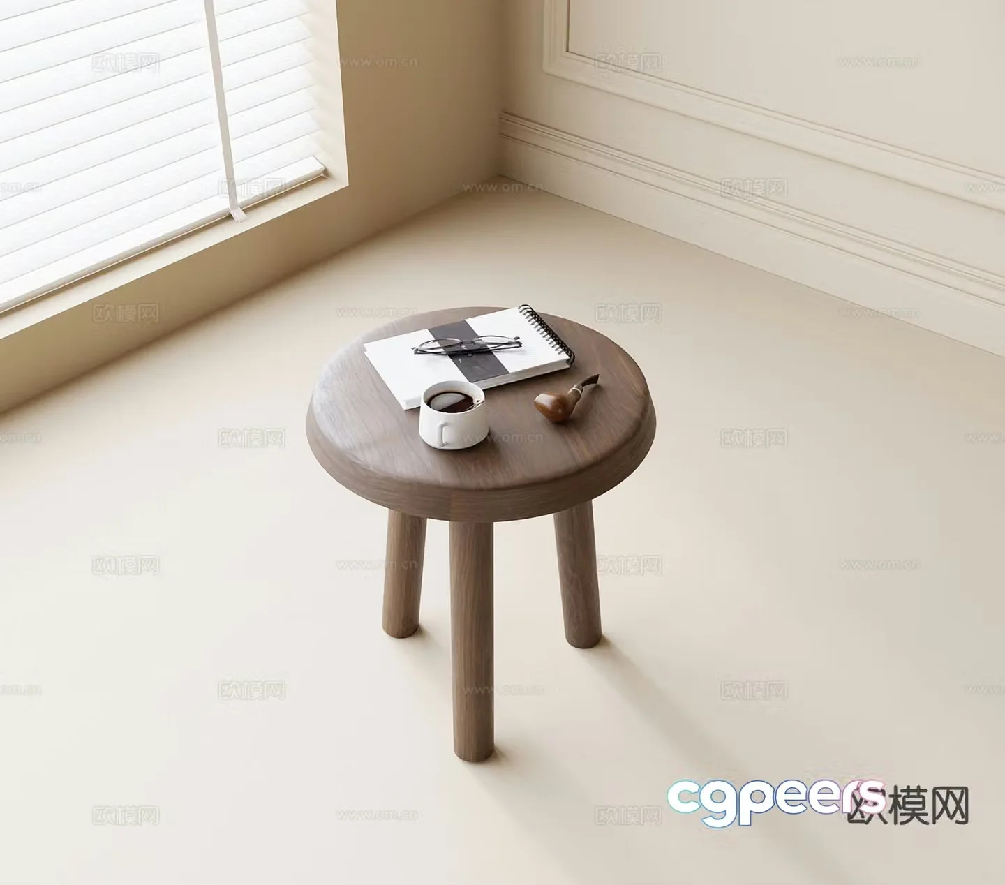 Nordic side table corner table round table table table 3D model