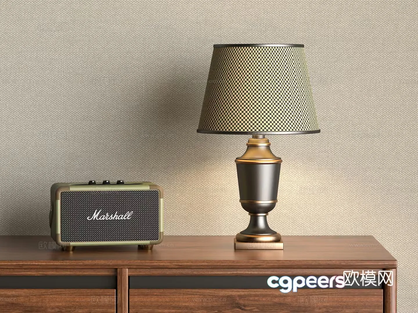 American table lamp 3D model