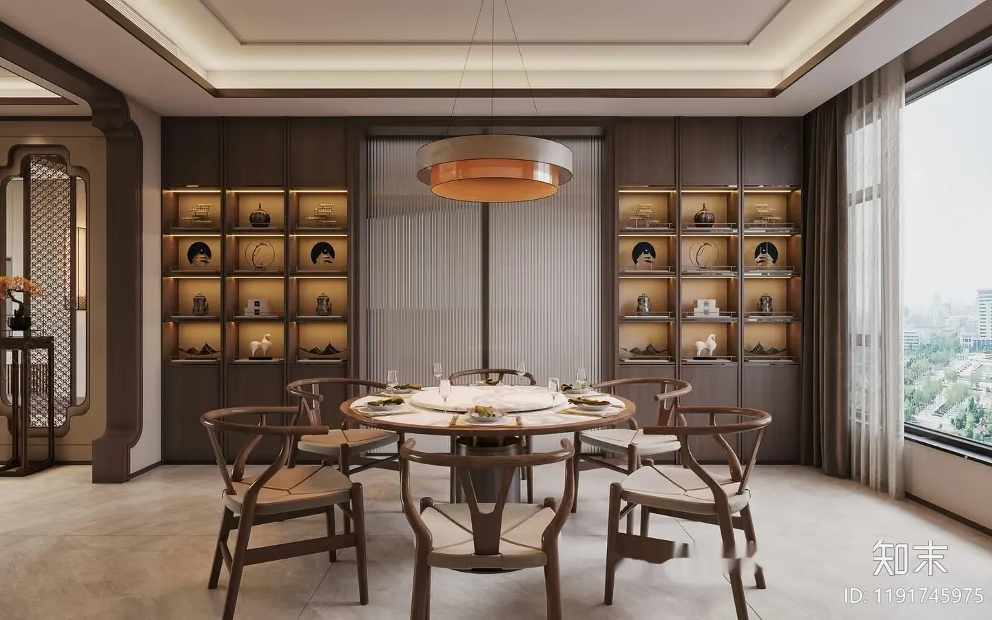 A Large Dining Table 3D Model – 12495 – VRAY Render