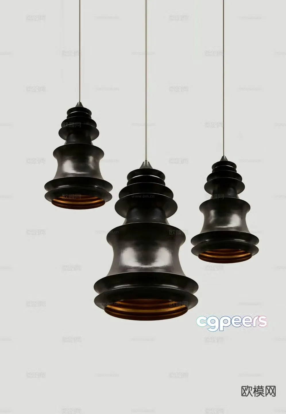 Nordic chandelier bedside small chandelier 3d model