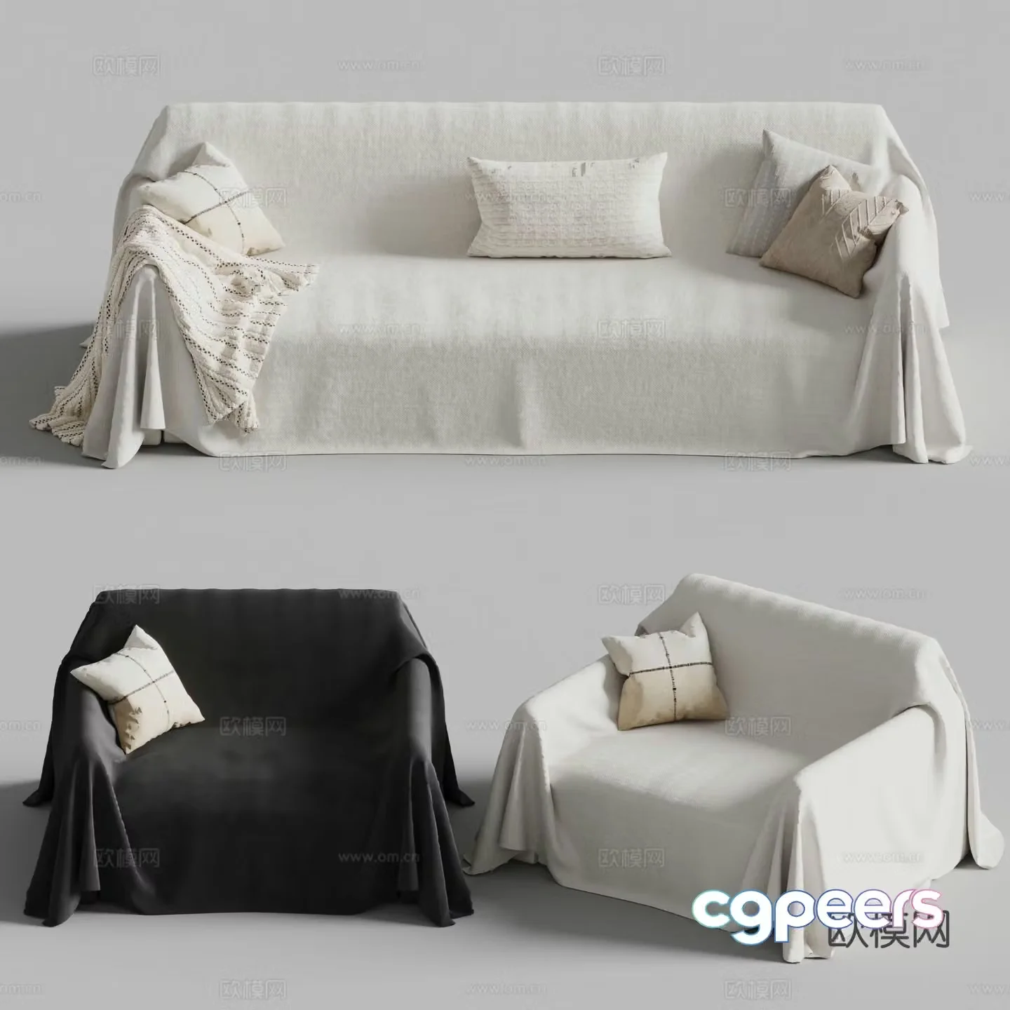 Modern modern sectional sofa 3d model