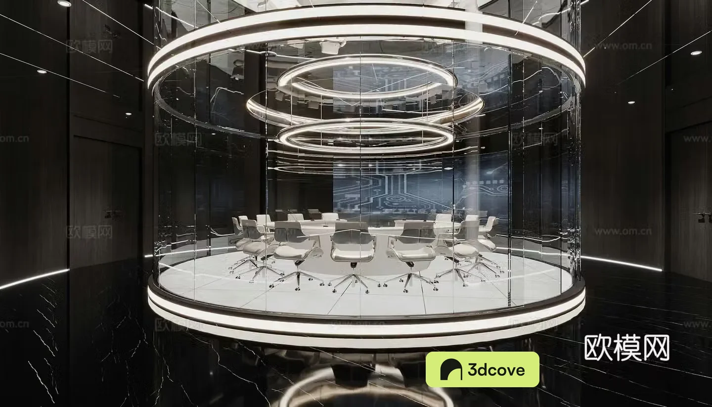 Modern conference room conference table office area
